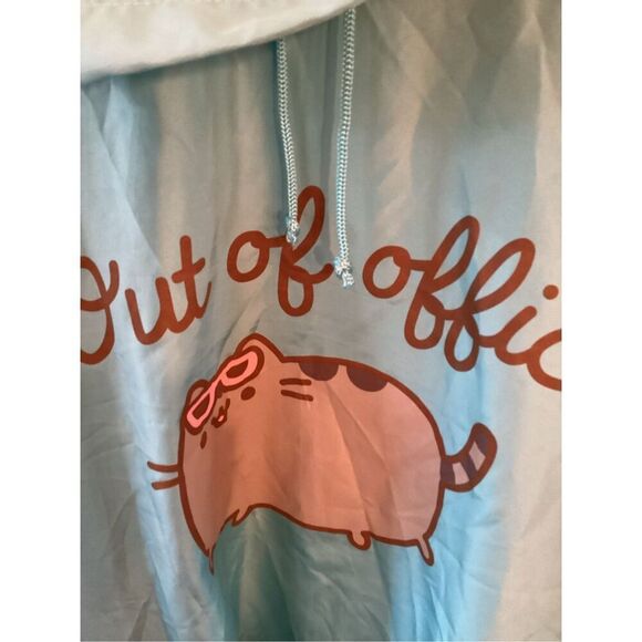 Pusheen Out of Office Hoodie Windbreaker Sz L Cat Pockets - Picture 2 of 8